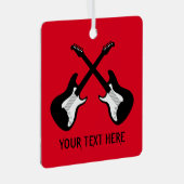 Custom quadratische Gitarre Weihnachtsbaumschmuck Ornament Aus Metall (Vorderseite Rechts)