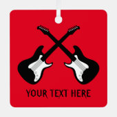 Custom quadratische Gitarre Weihnachtsbaumschmuck Ornament Aus Metall (Vorderseite)