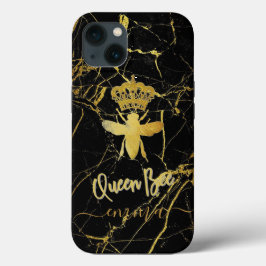 Custom QUEEN BEE Gold Black Marble Telefon 11 12 Case-Mate iPhone Hülle