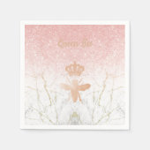 Custom QUEEN BEE Rosa Rose Gold Getränke Cocktail Serviette (Vorderseite)