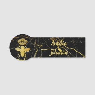 Custom QUEEN BEEN Gold Black Abzeichen Button Magn