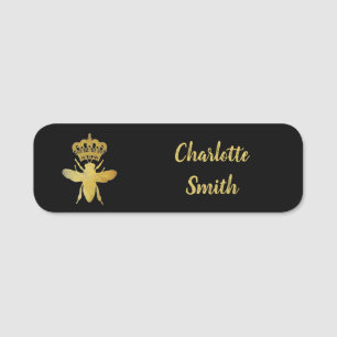 Custom QUEEN BEEN Gold Black Abzeichen Button Magn