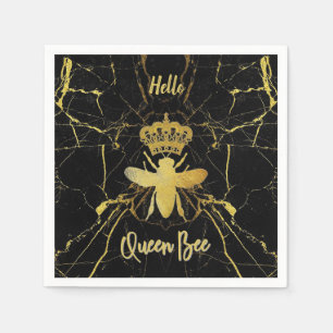 Custom QUEEN BEEN Gold Marble Getränke Cocktail Serviette