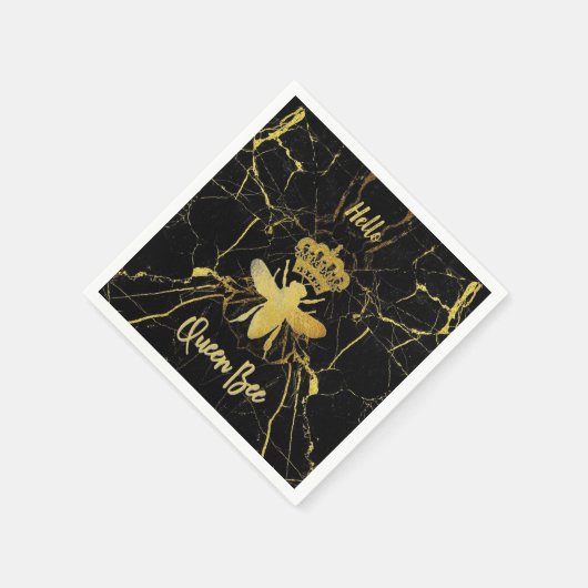 Custom QUEEN BEEN Gold Marble Getränke Cocktail Serviette (Ecke)