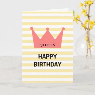 Custom Queen Happy Birthday Red Crown Card Karte