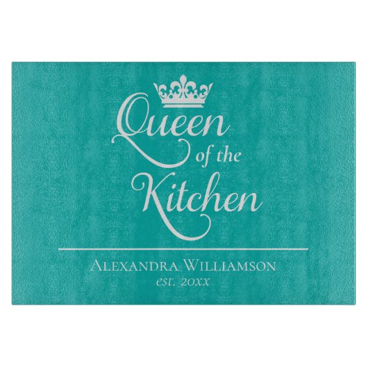 Custom Queen of the Kitchen Schneidebrett (Vorderseite)