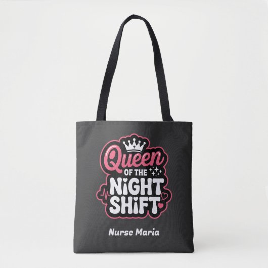 Custom Queen of the Night Shift Pink Nurse Crown Tasche (Vorderseite)