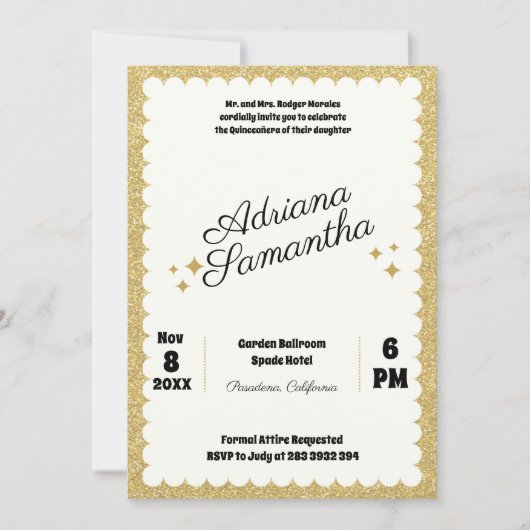 Custom Quinceañera Geburtstag Einladung (Vorderseite)