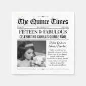 Custom Quinceañera Napkins, Miss Quince Newspaper Serviette (Vorderseite)