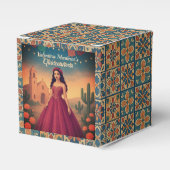 Custom Quinceañera Red Dress Vintag Style Geschenkschachtel (Vorderseite)