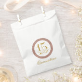 Custom Quinceanera Rose Gold Glitzer Leckerei Geschenktütchen (Ausgeschnitten)