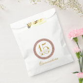 Custom Quinceanera Rose Gold Glitzer Leckerei Geschenktütchen (Versiegelt)