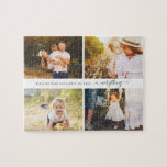 Custom Quote 4 Fotos Galerie Personalisiert Puzzle<br><div class="desc">Foto Geschenke machen die besten Geschenke! Einfach mit Ihrem Text und/oder Foto personalisiert für ein individuelles Aussehen. Entworfen von Berry Berry Sweet. Weitere Designs finden Sie unter www.berryberrysweet.com</div>