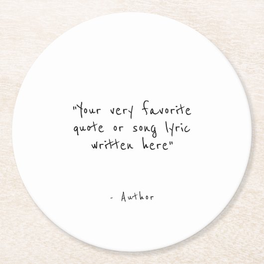 Custom quote - create your own  runder pappuntersetzer (Vorderseite)