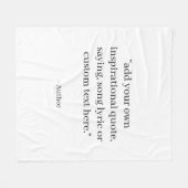 Custom Quote Fleecedecke (Vorderseite (Horizontal))
