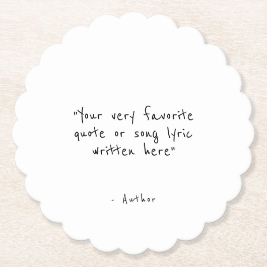 Custom quote minimalist untersetzer (Vorderseite)