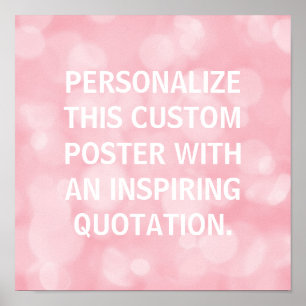 Custom Quote, Personalized poster, pink bubbles Poster