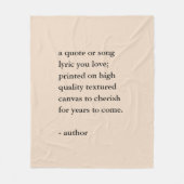 Custom Quote Print  Fleecedecke (Vorderseite)