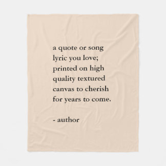 Custom Quote Print Fleecedecke