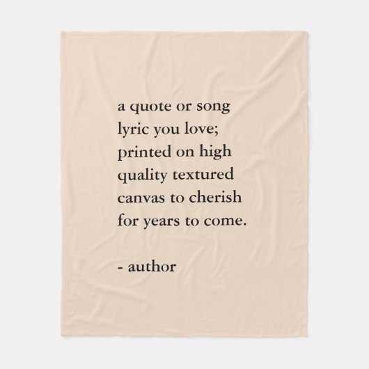Custom Quote Print  Fleecedecke (Vorderseite)