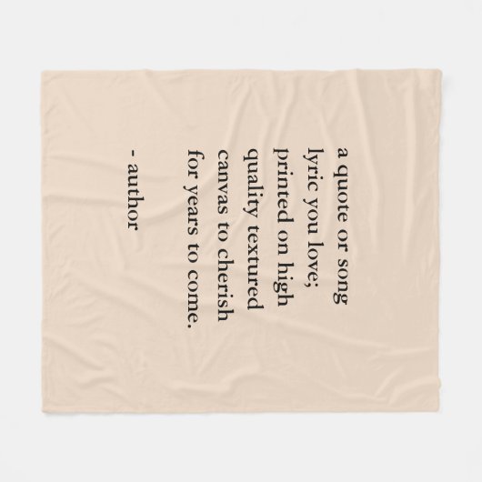 Custom Quote Print  Fleecedecke (Vorderseite (Horizontal))