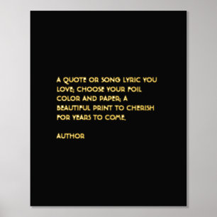 Custom Quote Print Gold Fossil Zitat Wand Kunst Foliendrucke