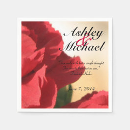 Custom Quote Red Floral Wedding Serviette