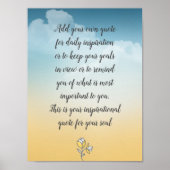 Custom Quote Script Typografy Clouds Poster (Vorne)