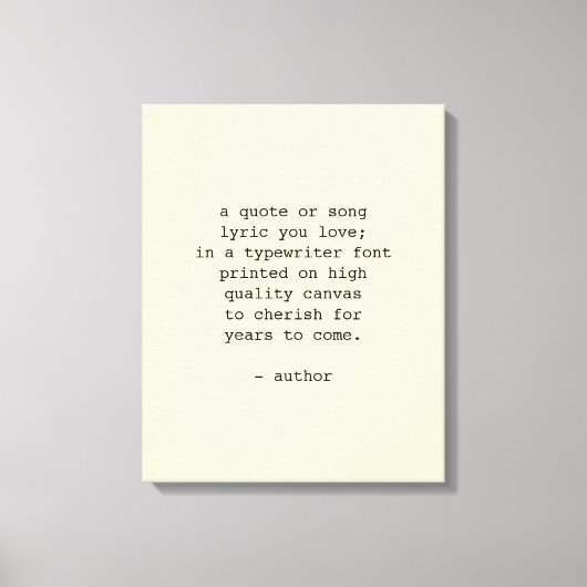 Custom Quote Wall Art Schreibmaschinenschrift Schr Leinwanddruck (Vorderseite)