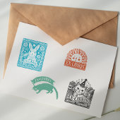 Custom Rabbit Bunny Exlibris Gummistempel