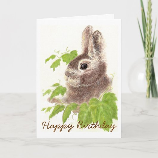 Custom Rabbit Happy Birthday Card Karte (Vorderseite)