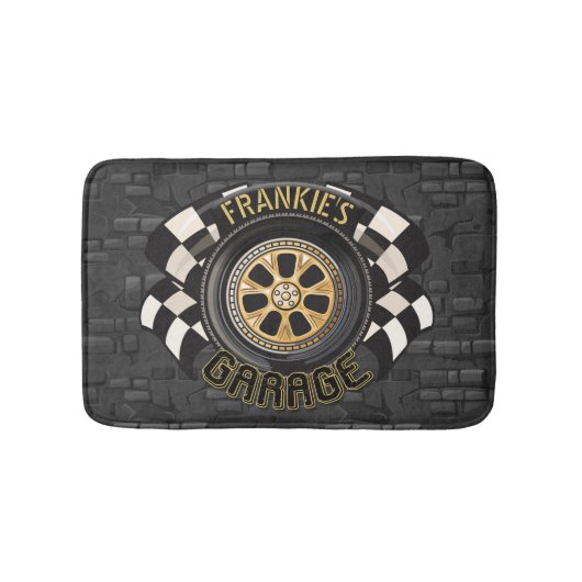 Custom Racing Flag Frisierte Auto Muscle Car Garag Badematte (Vorderseite)