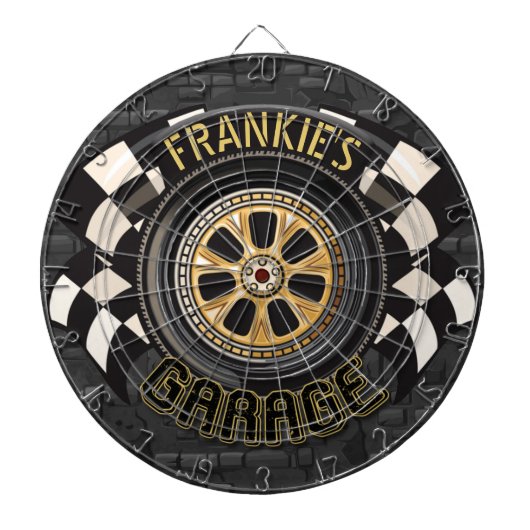 Custom Racing Flag Frisierte Auto Muscle Car Garag Dartscheibe (vorne)