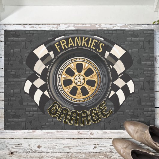 Custom Racing Flag Frisierte Auto Muscle Car Garag Fußmatte