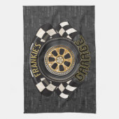 Custom Racing Flag Frisierte Auto Muscle Car Garag Geschirrtuch (Vertikal)