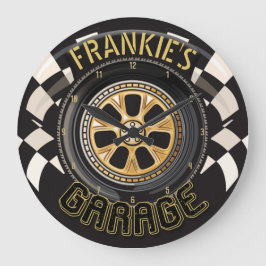 Custom Racing Flag Frisierte Auto Muscle Car Garag Große Wanduhr
