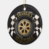 Custom Racing Flag Frisierte Auto Muscle Car Garag Keramik Ornament (Links)