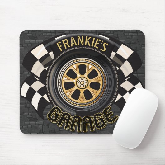Custom Racing Flag Frisierte Auto Muscle Car Garag Mousepad (Mit Mouse)