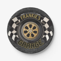 Custom Racing Flag Frisierte Auto Muscle Car Garag