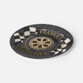 Custom Racing Flag Frisierte Auto Muscle Car Garag Pappteller (Schrägansicht)