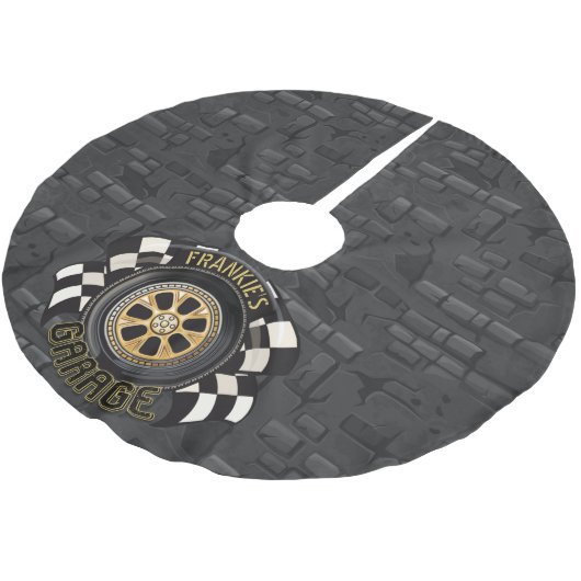 Custom Racing Flag Frisierte Auto Muscle Car Garag Polyester Weihnachtsbaumdecke (Schrägansicht)