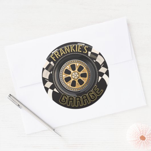 Custom Racing Flag Frisierte Auto Muscle Car Garag Runder Aufkleber (Umschlag)