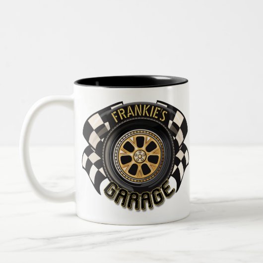 Custom Racing Flag Frisierte Auto Muscle Car Garag Zweifarbige Tasse (Links)