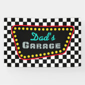 Custom Racing Flag Garage Sign Banner Gift (Horizontal)