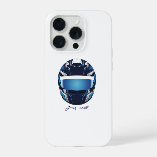 Custom Racing Helmet Graphic – Professional Driver iPhone Hülle (Rückseite)