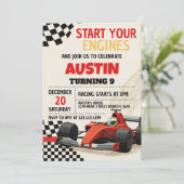 Custom Racing Party Einladung für Kinder (Stehend Vorderseite)