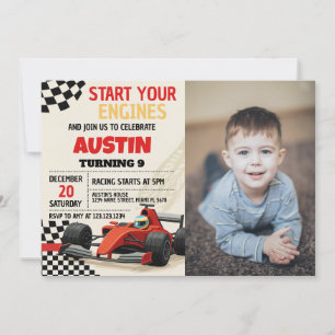 Custom Racing Party Einladung für Kinder mit Foto