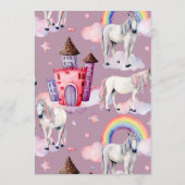 Custom Rainbow Balloons Unicorn Pink Baby Dusche Einladung (Rückseite)