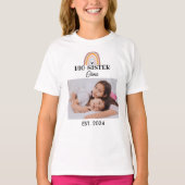 Custom Rainbow Big Sister mit Foto T-Shirt (Vorderseite)