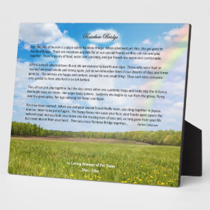 Custom Rainbow Bridge Foto Plaque, Female Dog Fotoplatte